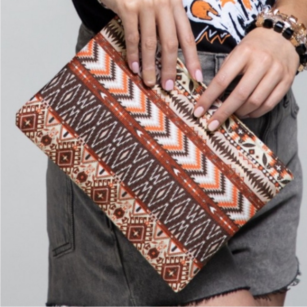 Aztec Print Wristlet
